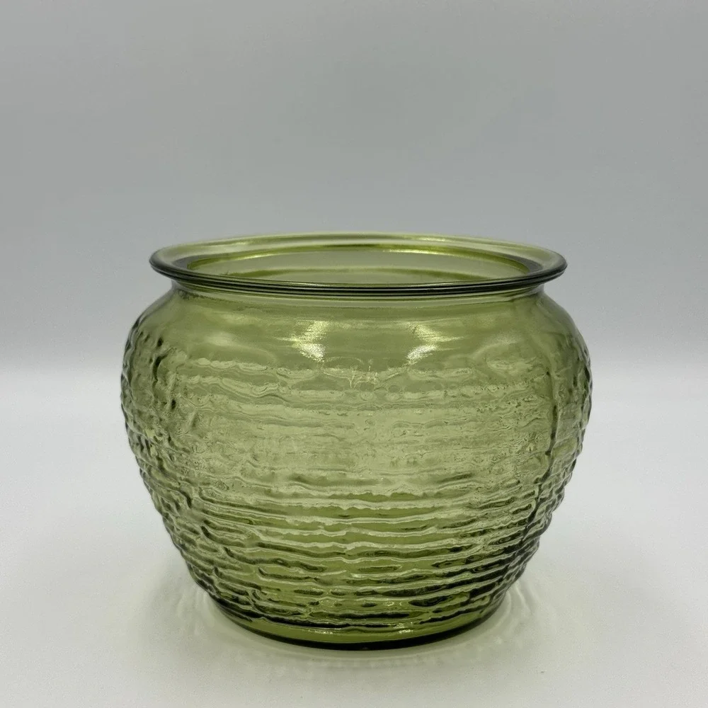 Fire King Soreno‎ Planter Vase In Avocado 1960's